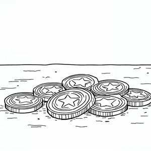 דף צביעה: דמי חנוכה - מטבעות שוקולד